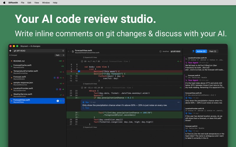 Diffsmith - Code Review Studio iPhone screenshot