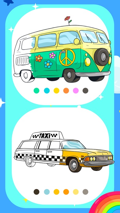 Cars Coloring book paint game Screenshot