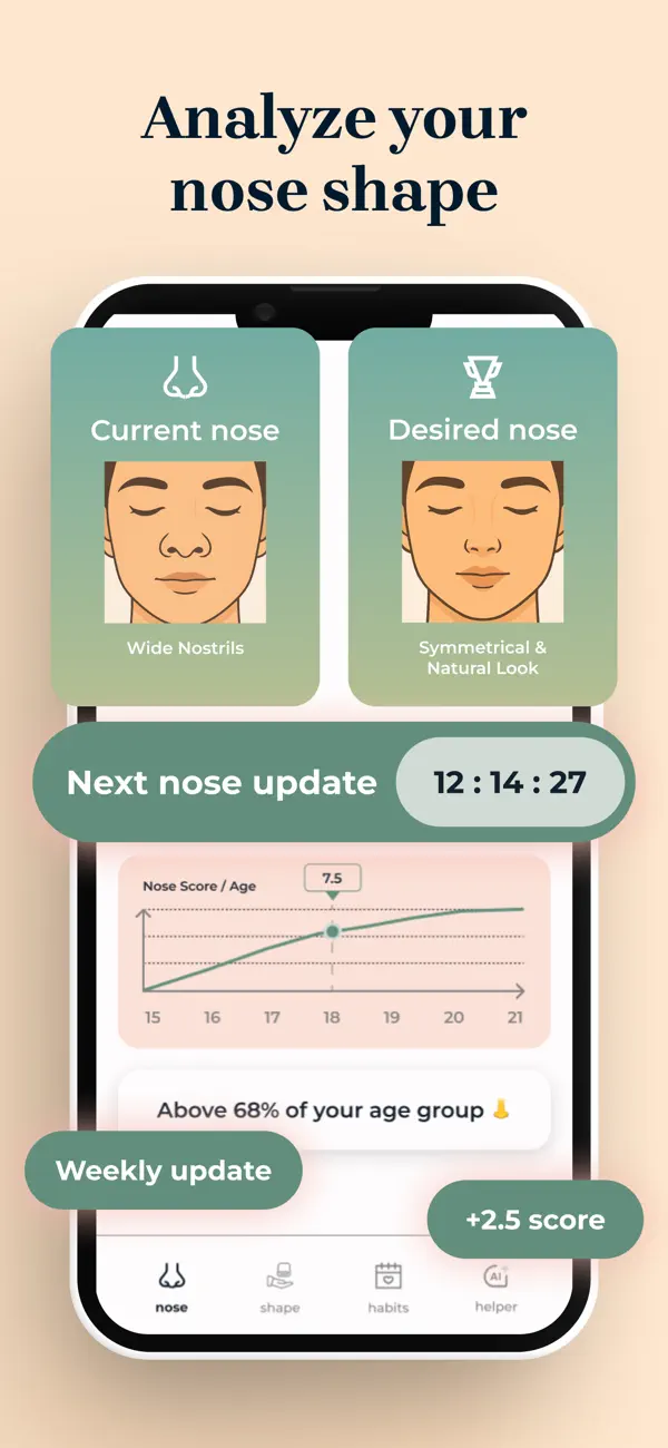 Screenshot #1 pour Nose Glow Up: AI Face Yoga