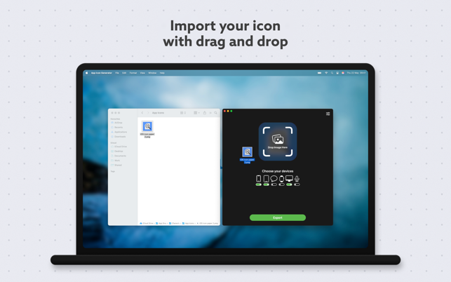 Captura de pantalla del generador de iconos de aplicaciones