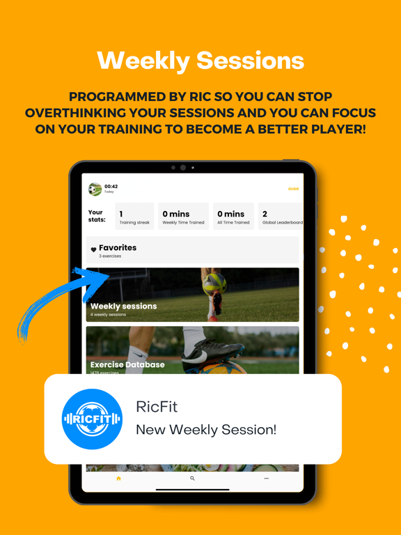 RicFit: Soccer Training Drills iPad screenshot 1 - Sports app