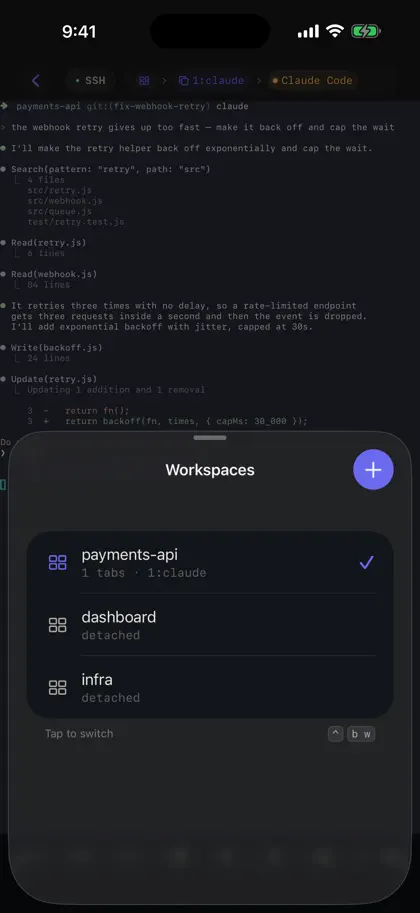 Screenshot 3 di 6 di Moshpit: Terminal for Agents