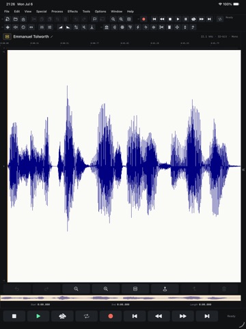 Wavelength Pro Audio Editor iPad screenshot