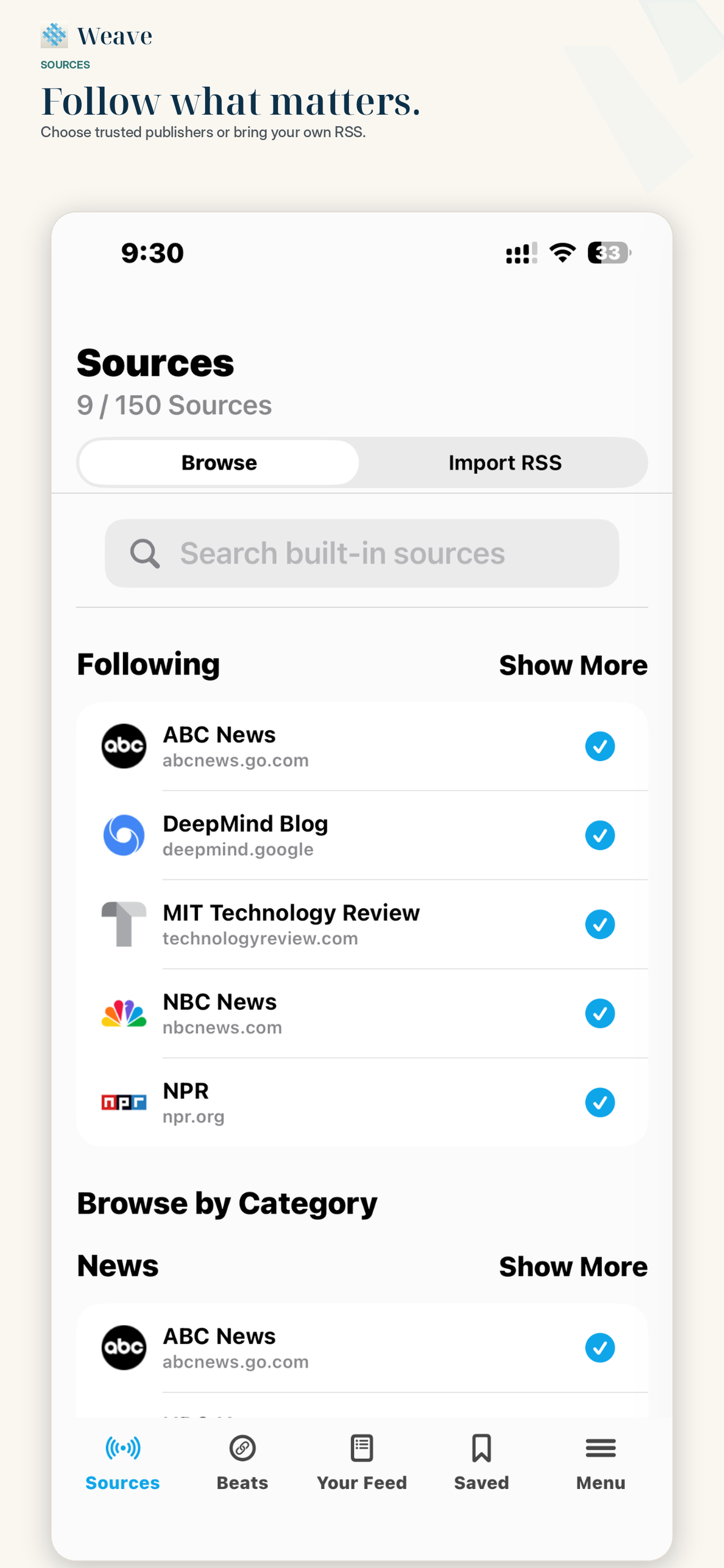 Weave: News Reader screenshot 2
