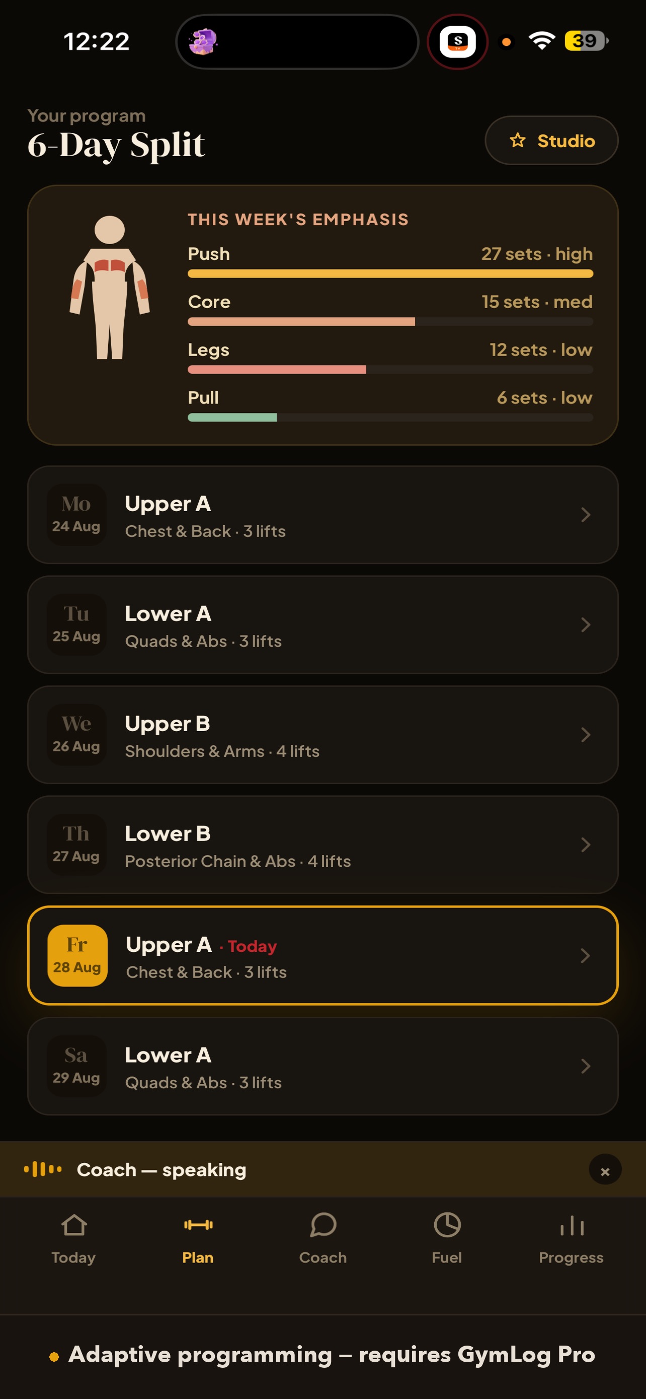 Screenshot 2 of GymLog: AI Voice Gym Coach