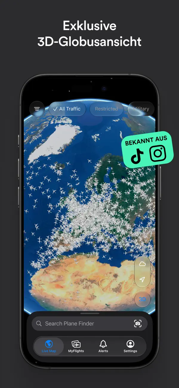Plane Finder ⁃ Flight Tracker iPhone App Screenshot 4 – Reisen