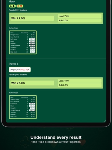 Poker Odds – Simulator iPad screenshot