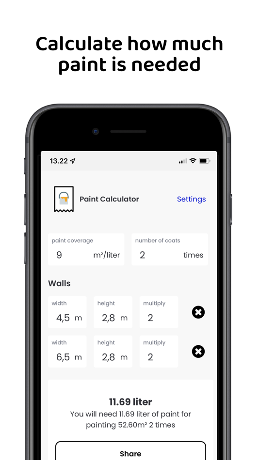 #2. CostAware - Paint Calculator (iOS) 由: Funneled
