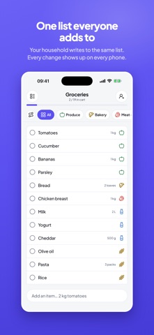 Tik8: Shared Grocery List Screenshot 1 of 4