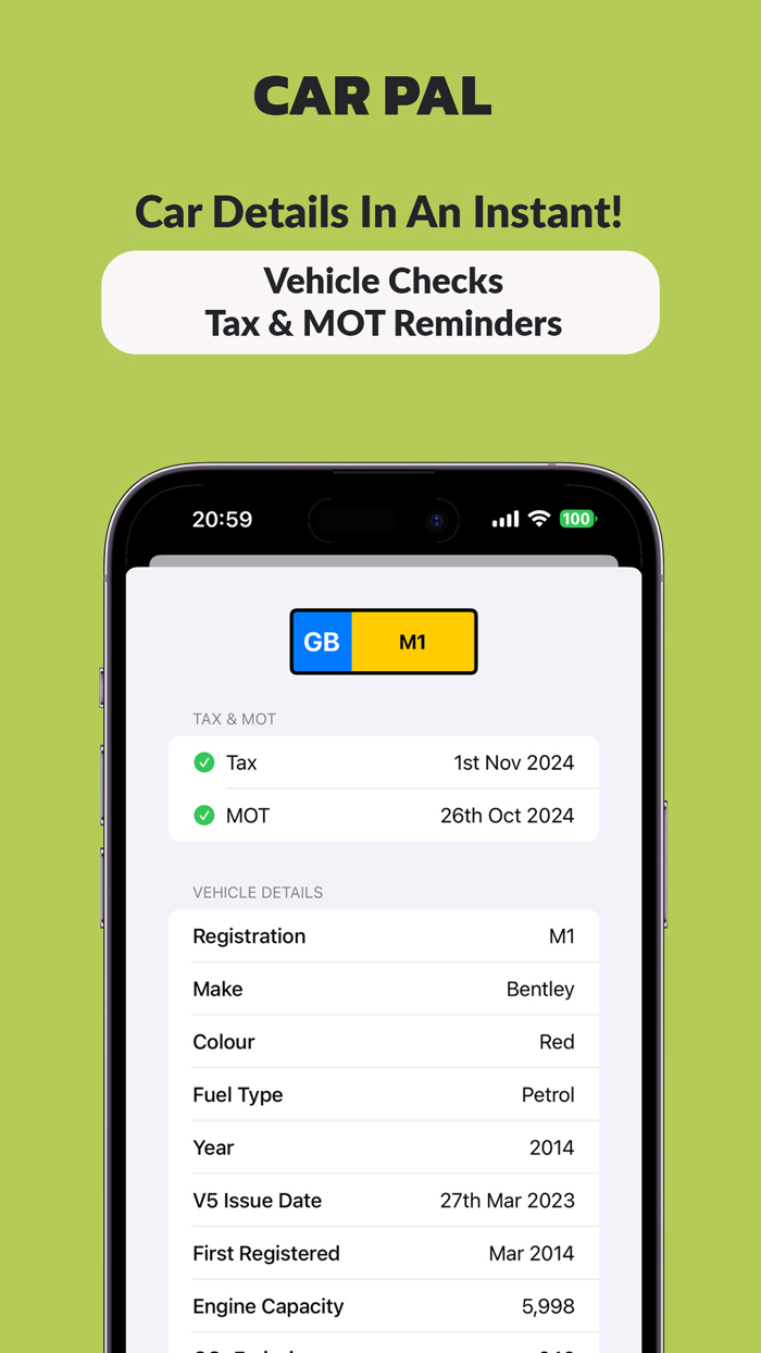 Car Pal - MOT  Tax Check