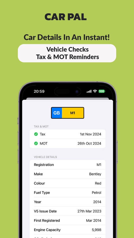 #2. Car Pal - MOT & Tax Check (iOS) By: Paul Fraser