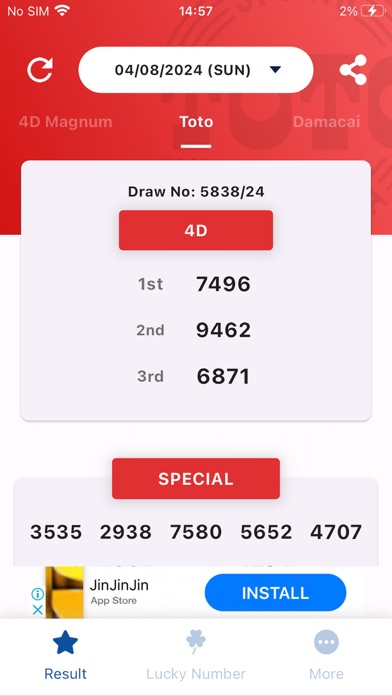 Screenshot #2 pour Malaysia 4D results Live