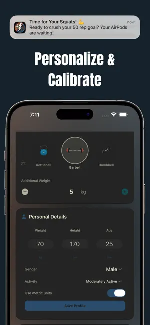 AirUP Reps: Squat Tracker screenshot 4