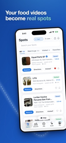 Spotguide - Save Food Spots iPhone screenshot