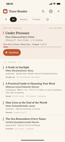 Trace: Unofficial AO3 Reader Screenshot 1 of 8