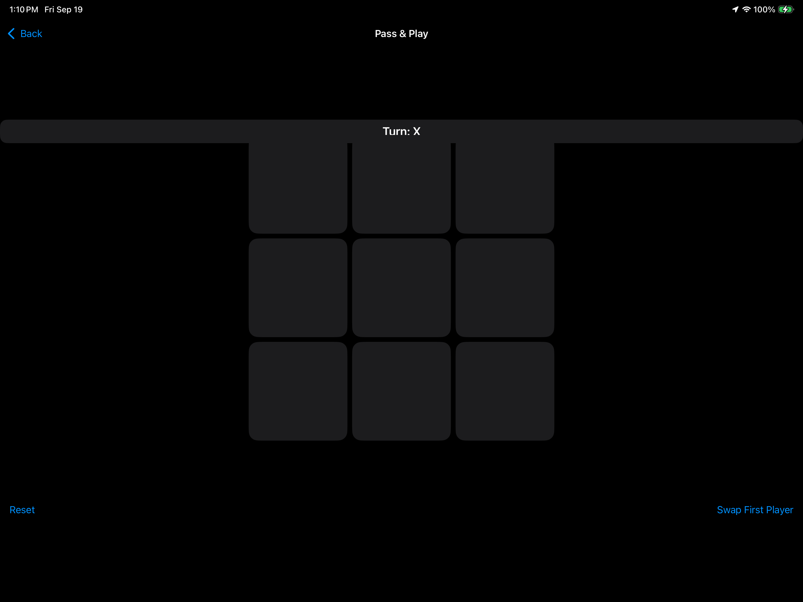 Local Play Tic Tac Toe