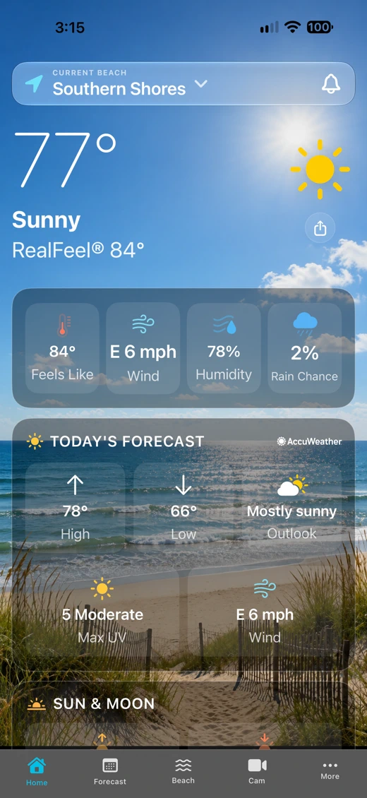 OBX Beach & Weather screenshot 1