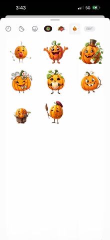 Romantic Pumpkin Stickers iPhone screenshot