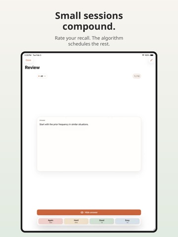 Recurve: Spaced Repetition iPad screenshot