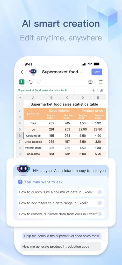 XLSX Spreadsheet-Sheets Editor - Productivity App | MWM