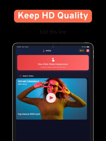 Vidzip Video Compressor iPad screenshot