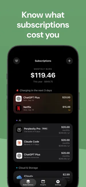Renewly: Subscription Tracker screenshot 1