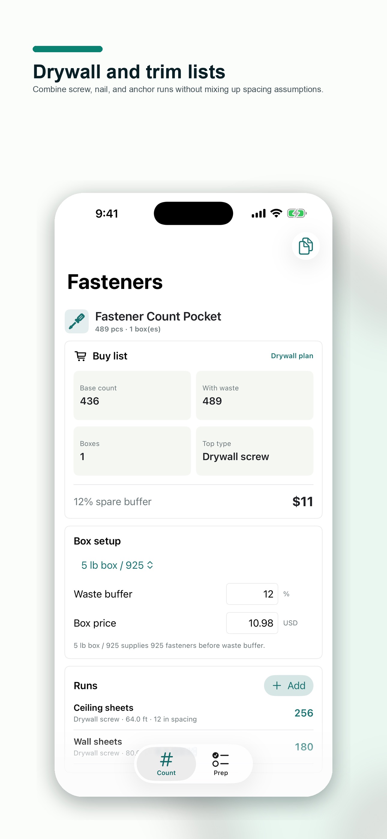 Screenshot 3 of Fastener Count Pocket