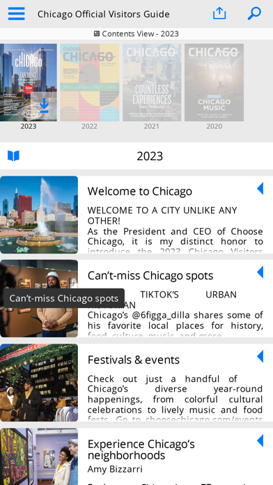 Chicago Official Visitor Guide Screenshot