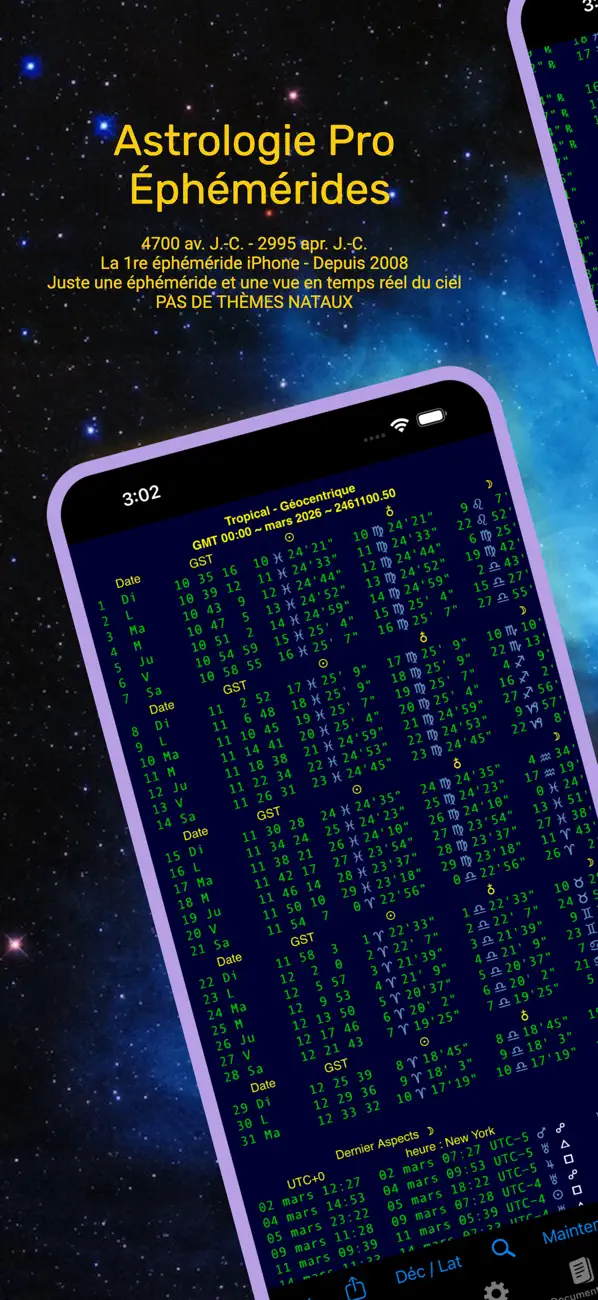 Screenshot #1 pour iPhemeris Astrology Éphéméride