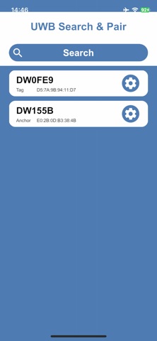 UWB Setting screenshot
