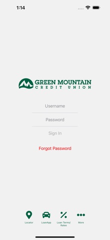 Green Mountain Credit Union app screenshot