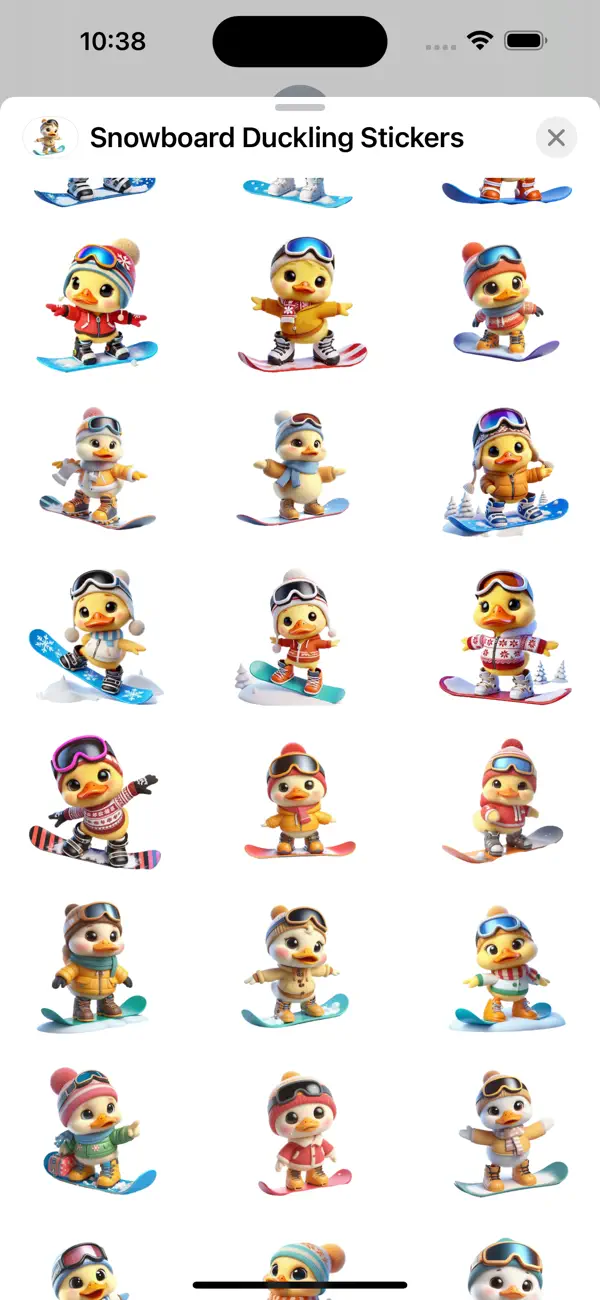 Screenshot #2 pour Snowboard Duckling Stickers