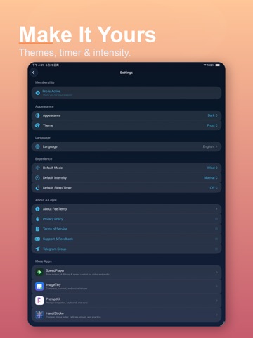 FeelTemp: Cooling Wind Sounds iPad screenshot
