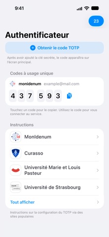 TOTP Authenticator iPhone screenshot 1