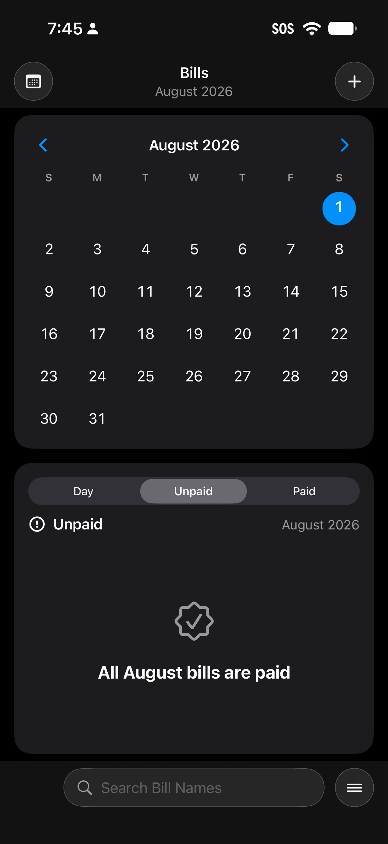 Screenshot 4 of Onyx Bill Organizer