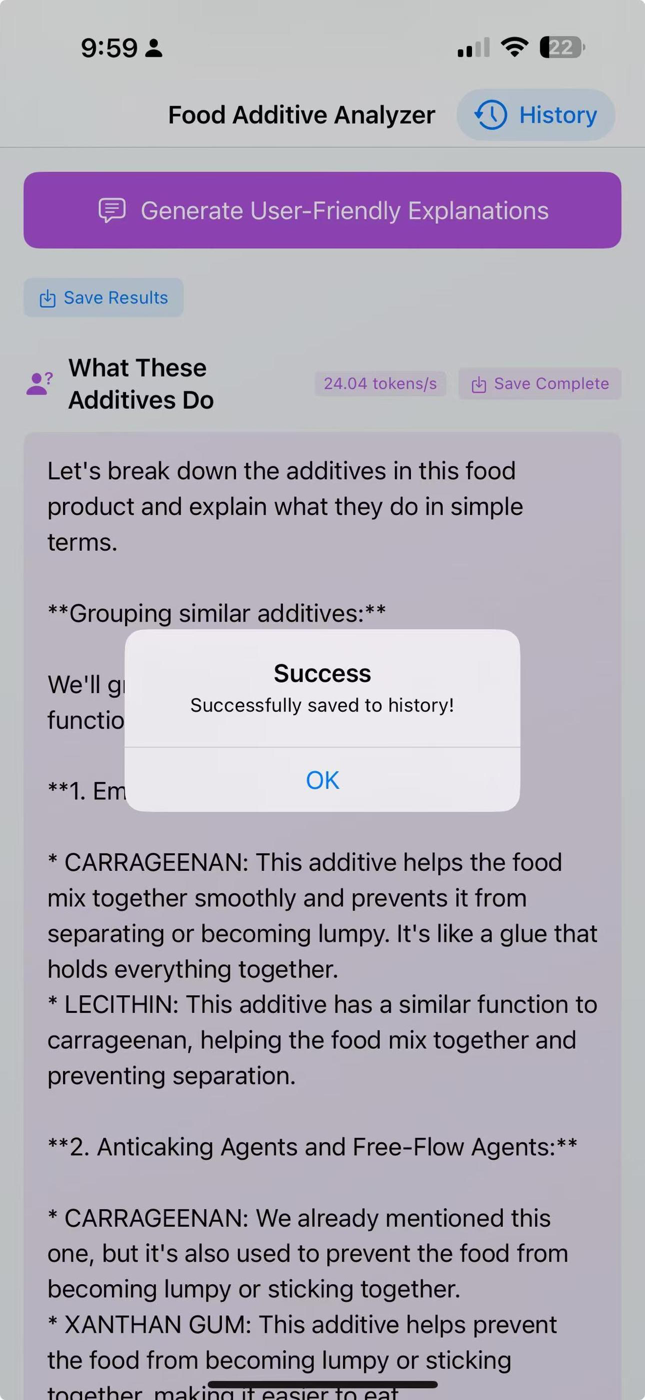 Food Additive Lens