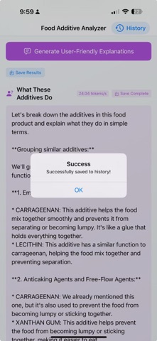 Food Additive Lens screenshot