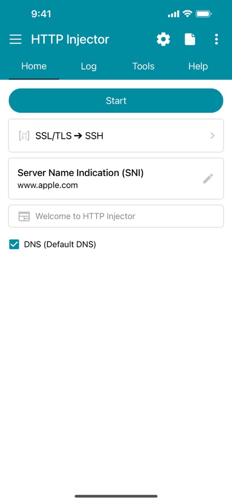 HTTP Injector - Découvrez comment l'application configure le tunnel SSL/TLS vers SSH et permet une personnalisation avancée avec l'indication de nom de serveur (SNI).
