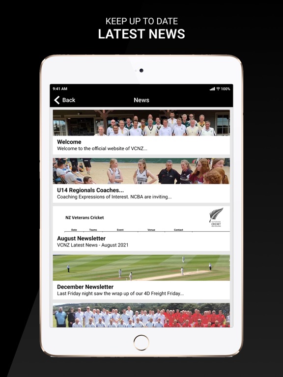 Veterans Cricket New Zealand iPad screenshot