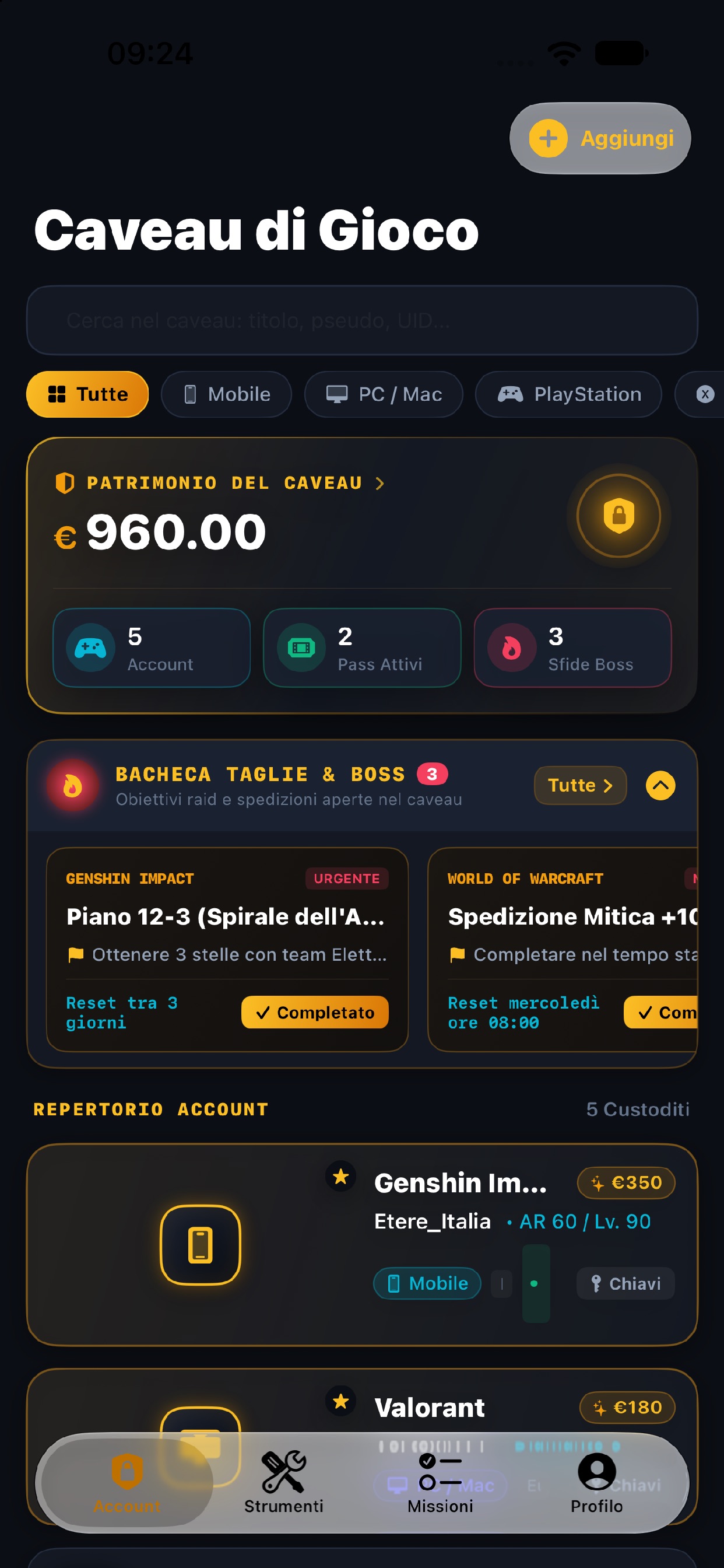 Screenshot 1 of Bottino-Registro Dati