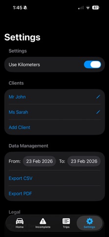 DriveNote- Vehicle Logbook iPhone screenshot