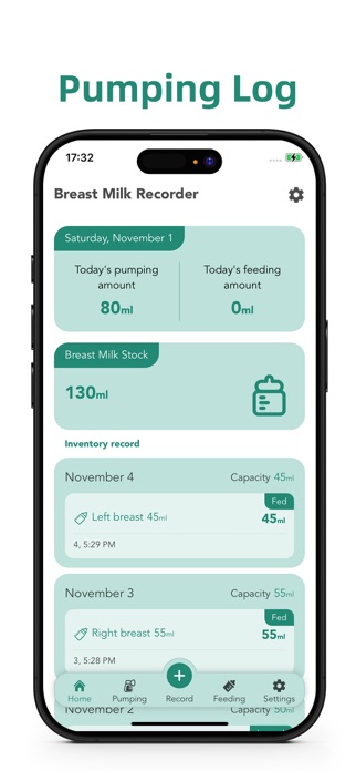 Milk Tracker - Pump & Feed Log Screenshot 1 of 6