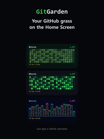 GitGarden: Commit Graph Widget iPad screenshot