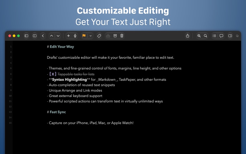 Drafts app screenshot 2