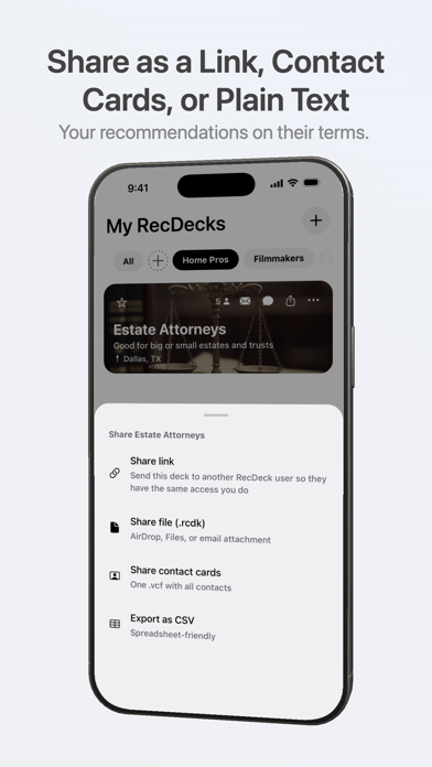 RecDeck Contacts screenshot