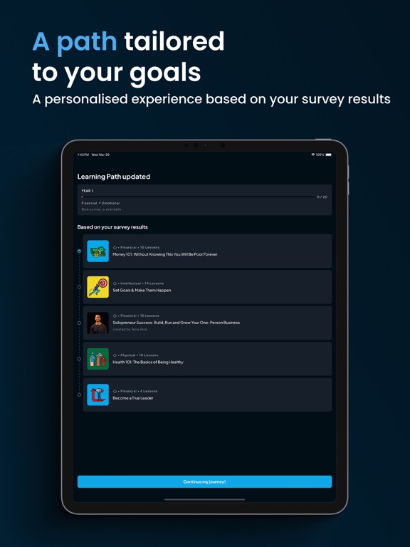 Alux: Self Help & Improvement iPad screenshot 4 - Education app