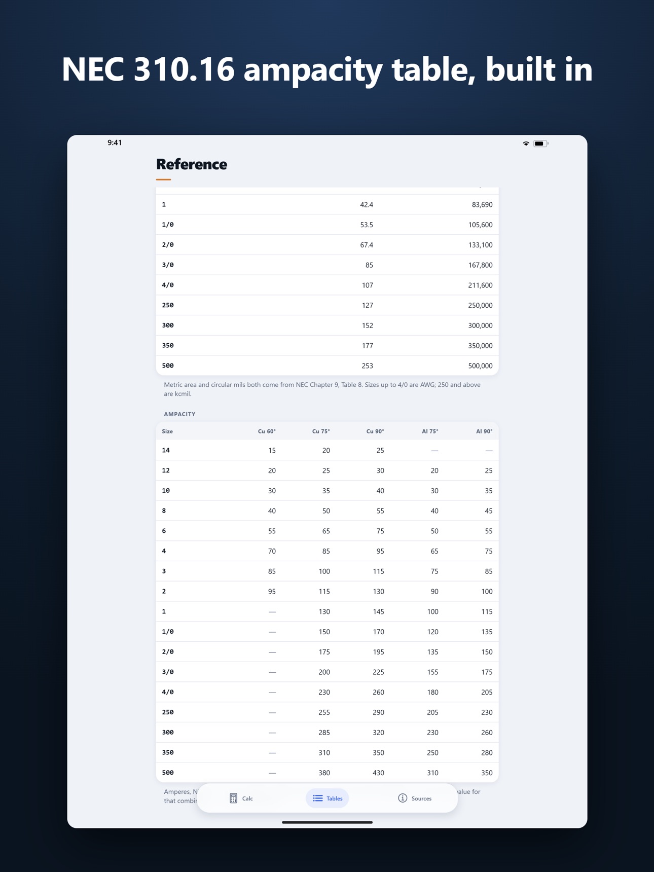 Screenshot 11 of DC Electrical Calc: Wire Size
