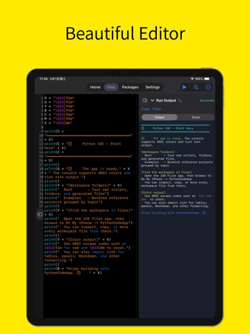 Python Code App - IDE & Editor iPad screenshot