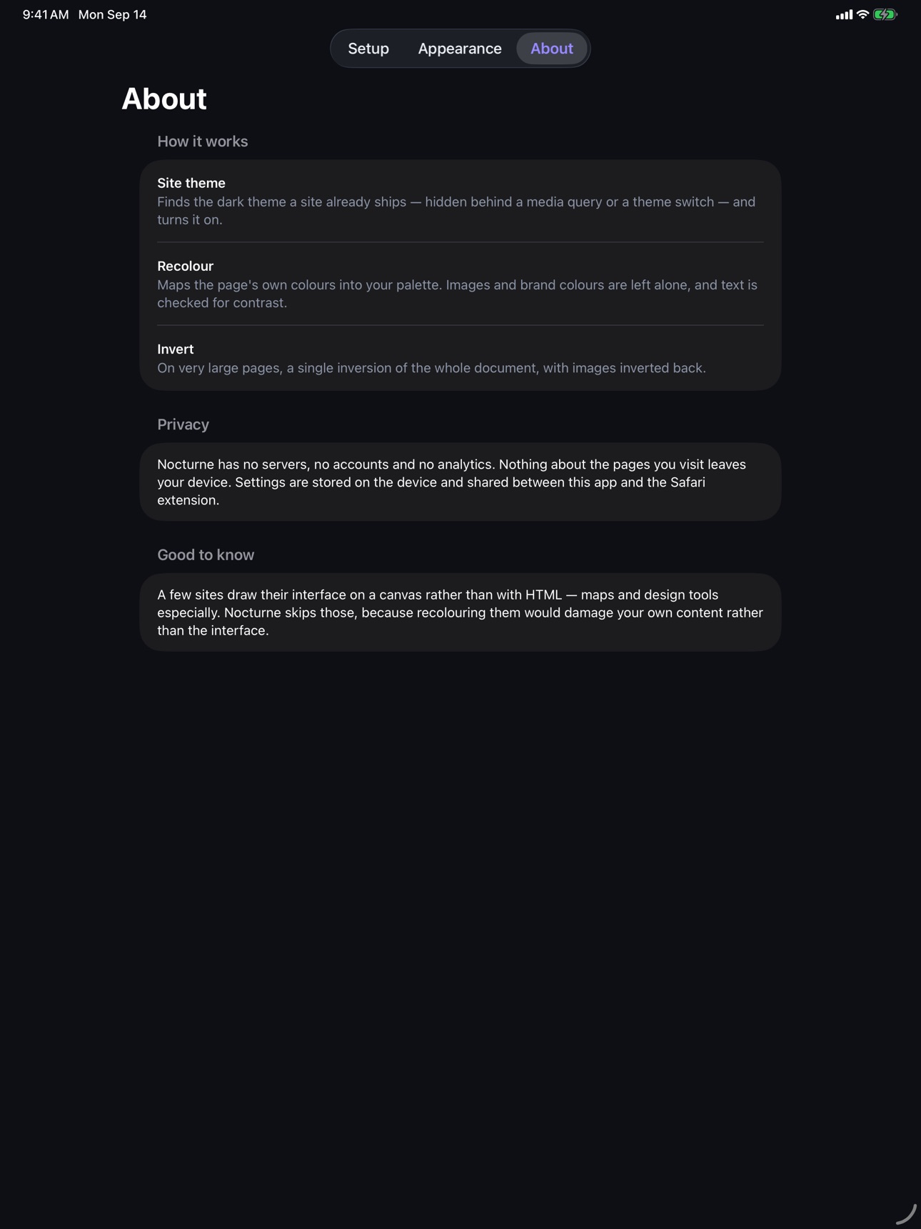 Screenshot 6 of Nocturne: Dark Mode for Web