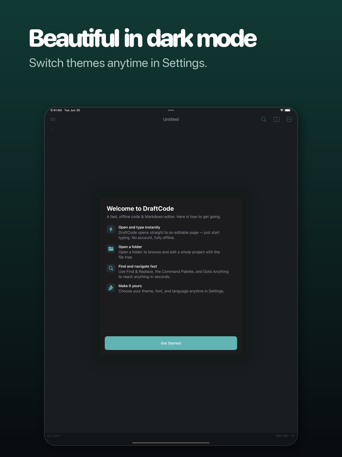 DraftCode: Code & Text Editor ipad screenshot 2